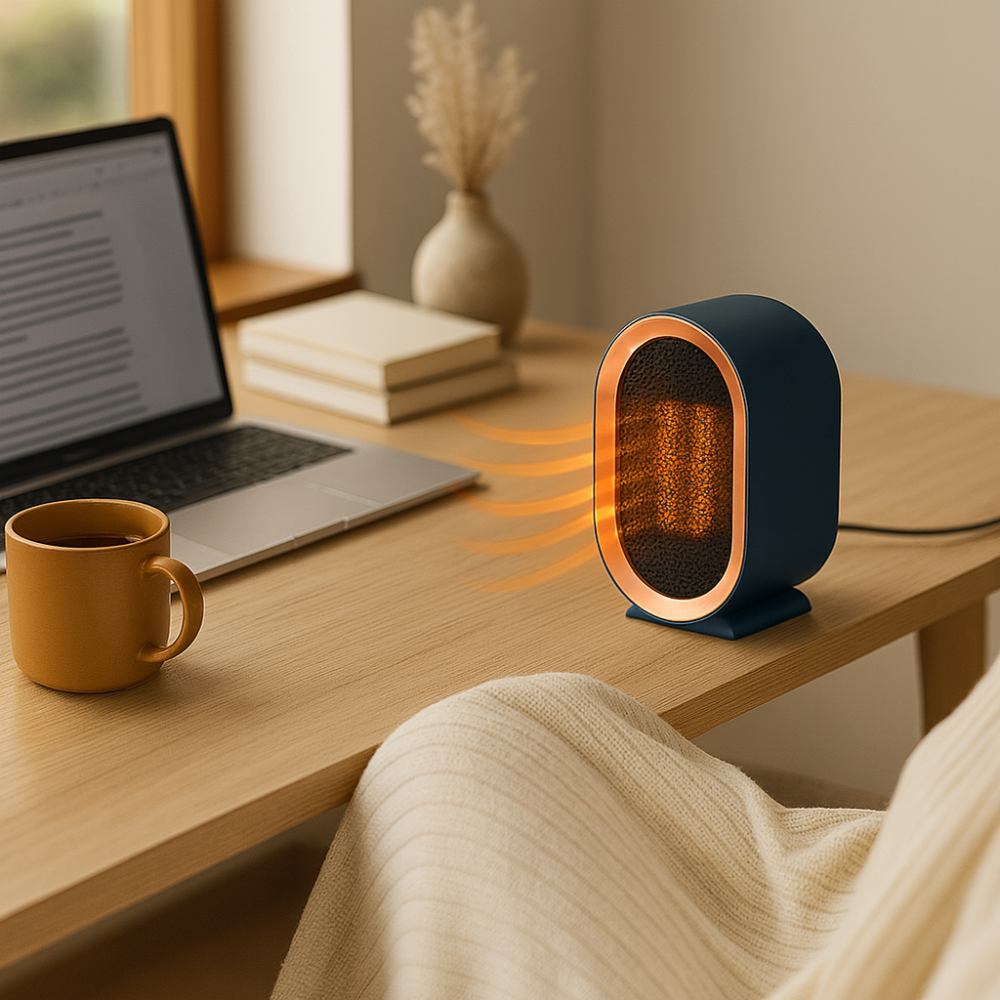 Compact Ceramic Electric Space Heater for Home Office