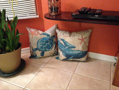 Colorful Ocean Theme Decorative Pillow Cushion