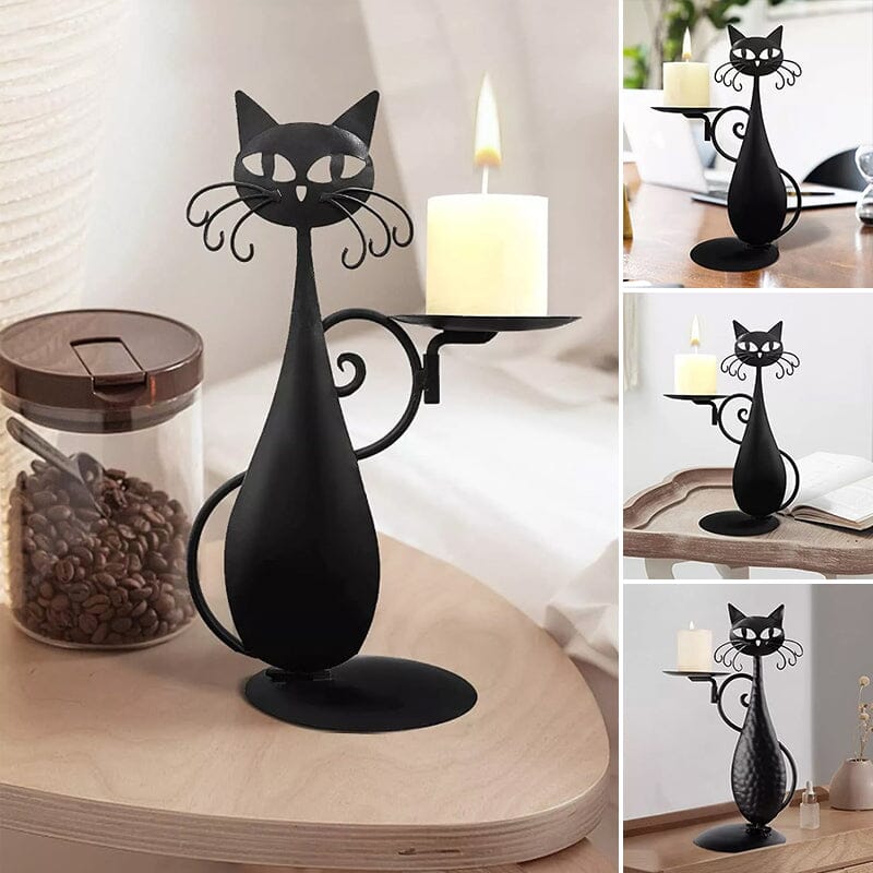 Black Kitty Tea Light Holder