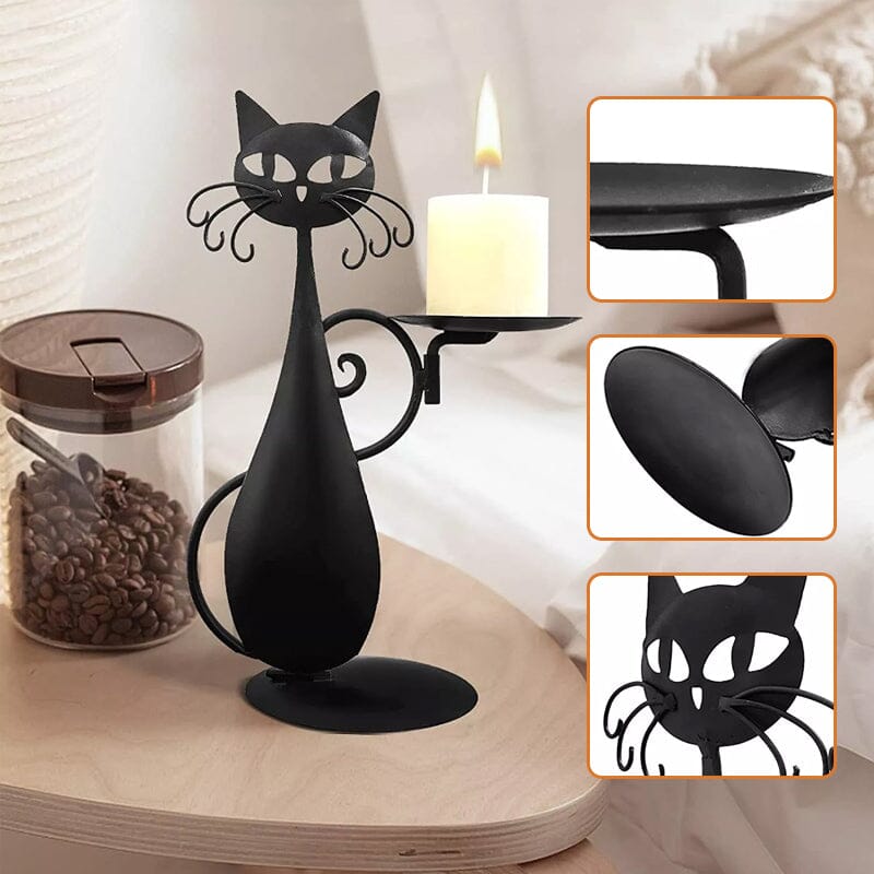 Black Kitty Tea Light Holder