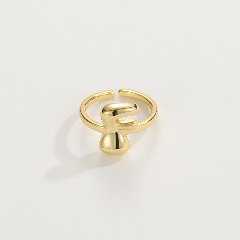 Fashionable Alphabet Initial Ring