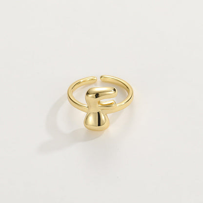 Fashionable Alphabet Initial Ring