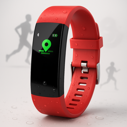 Sporty Waterproof Fitness Smartwatch TPU Band