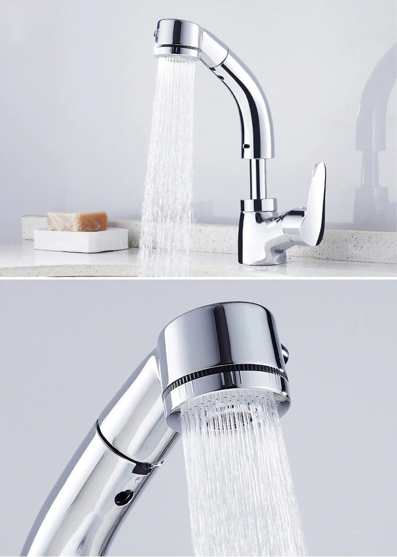 Yeezlab | FlexiStream Adjustable Bathroom Faucet Pull-Out Chrome Finish