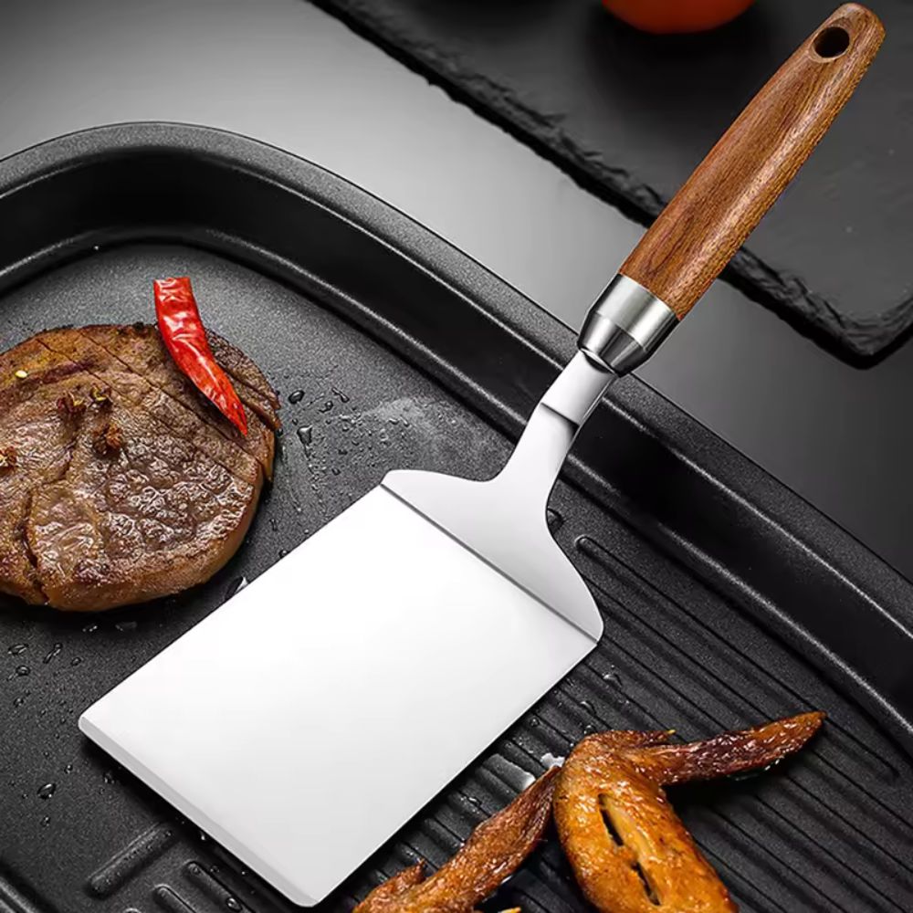 Premium Metal Spatula with Wood Grip - Yeezlab