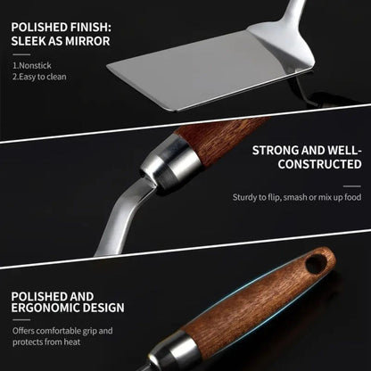 Premium Metal Spatula with Wood Grip