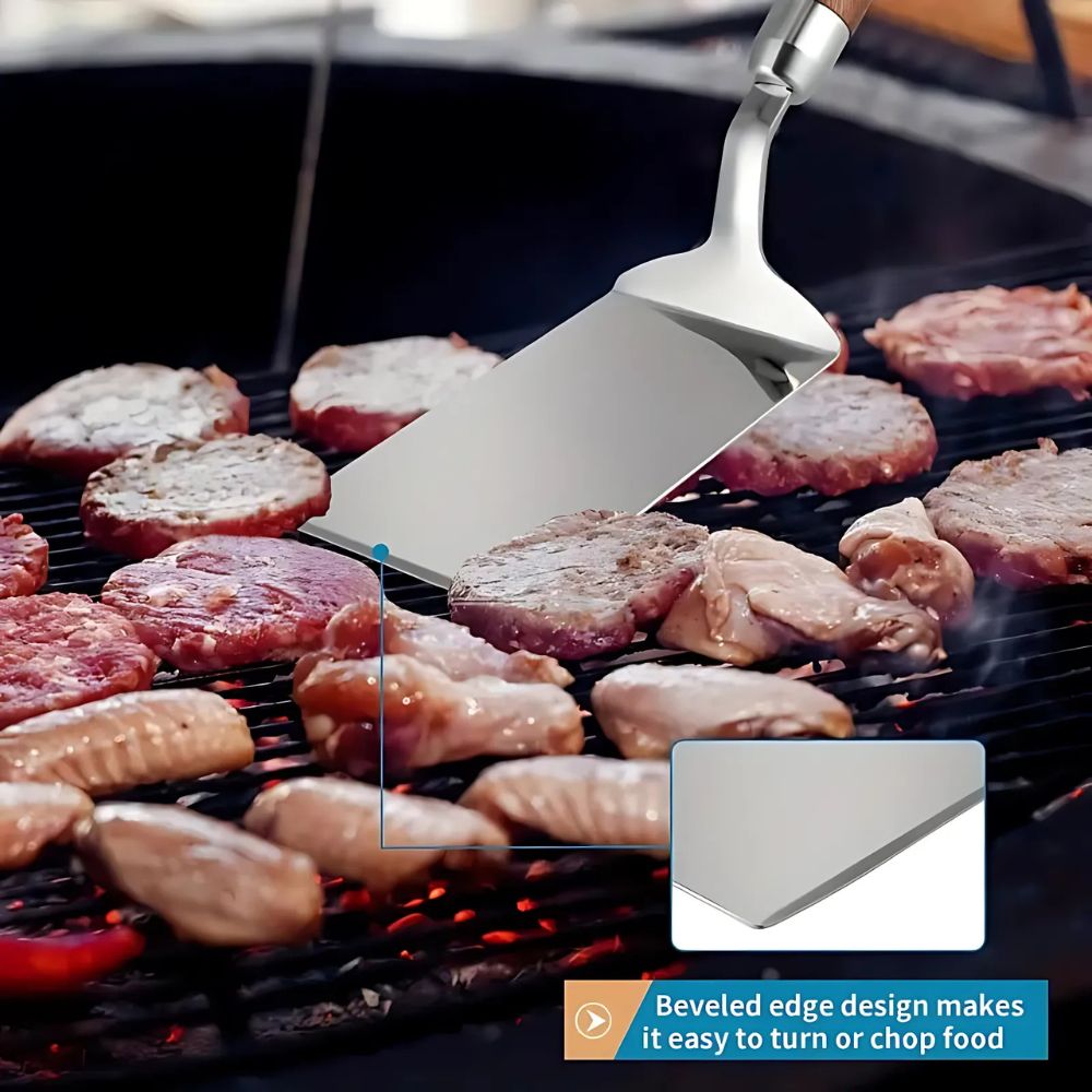 Premium Metal Spatula with Wood Grip