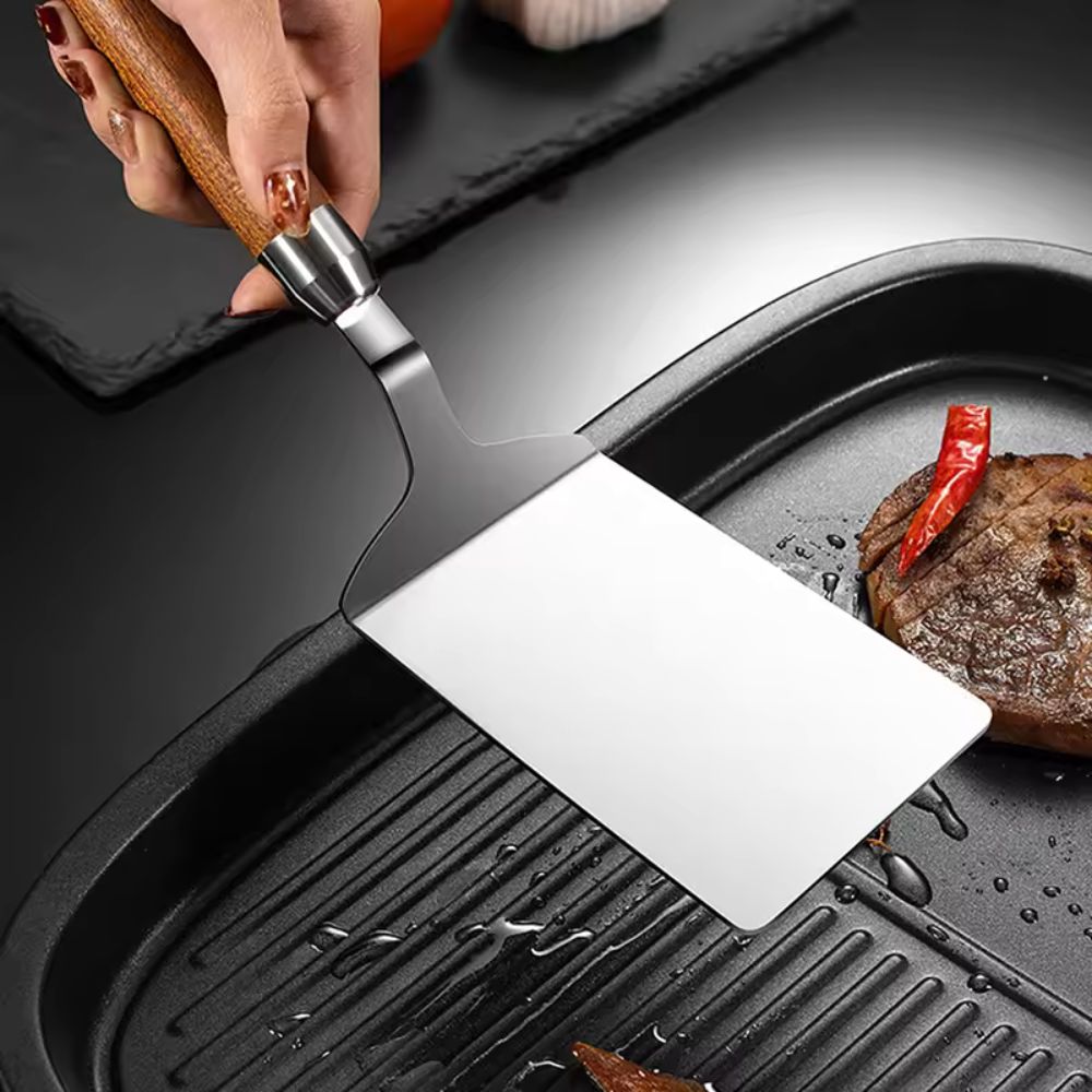 Premium Metal Spatula with Wood Grip