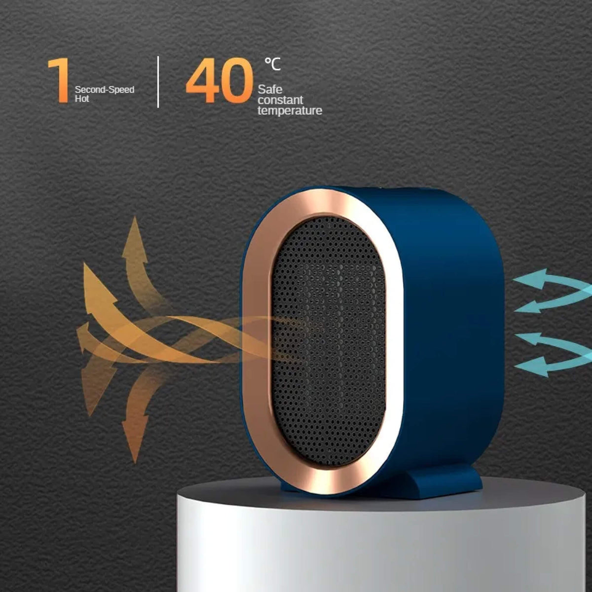 Compact Ceramic Electric Space Heater for Home Office