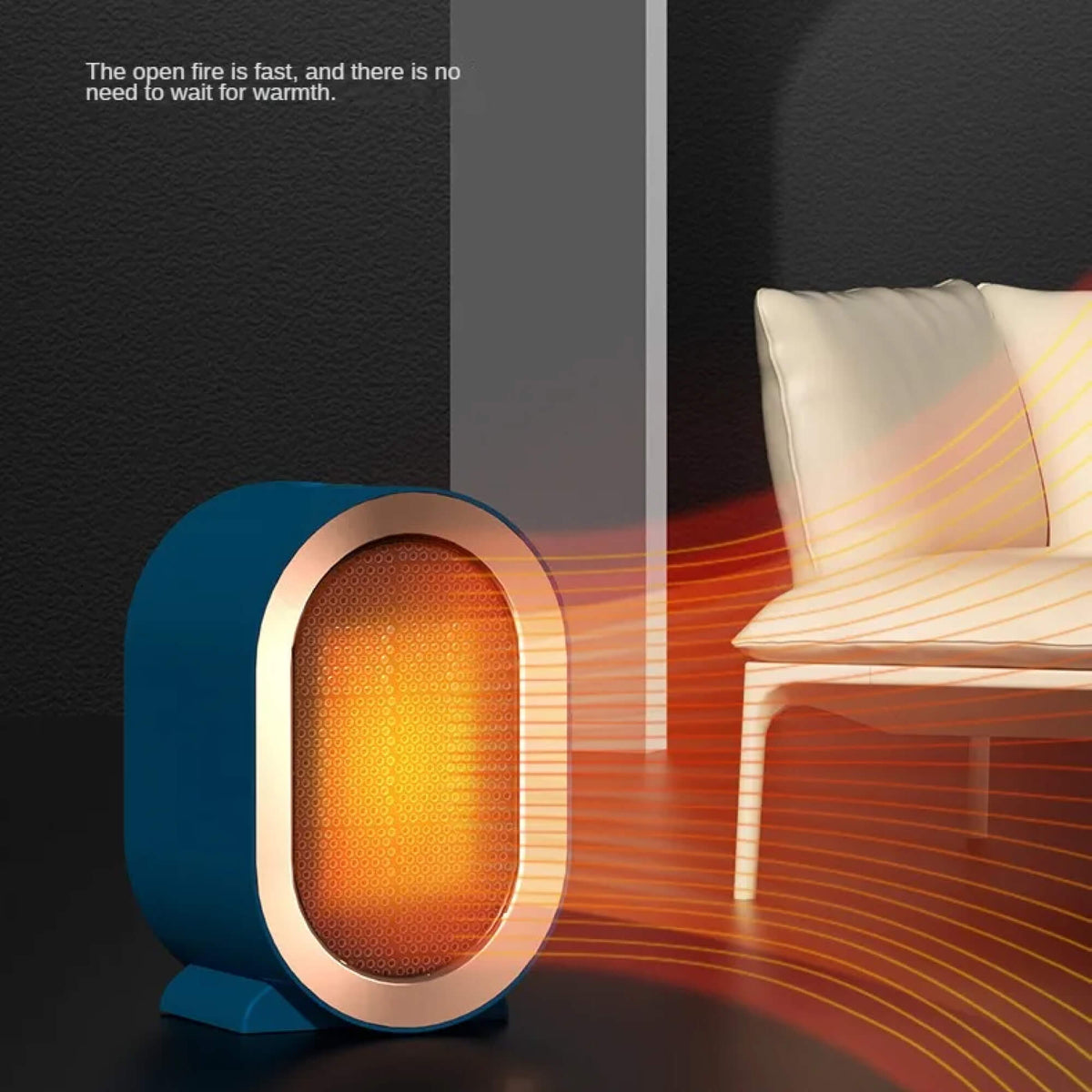 Compact Ceramic Electric Space Heater for Home Office