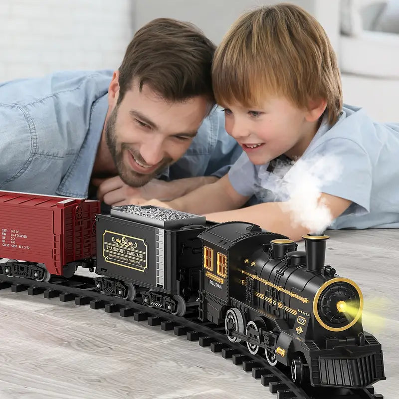 Fun Kids Train Track Play Set with Steam Locomotive - Yeezlab