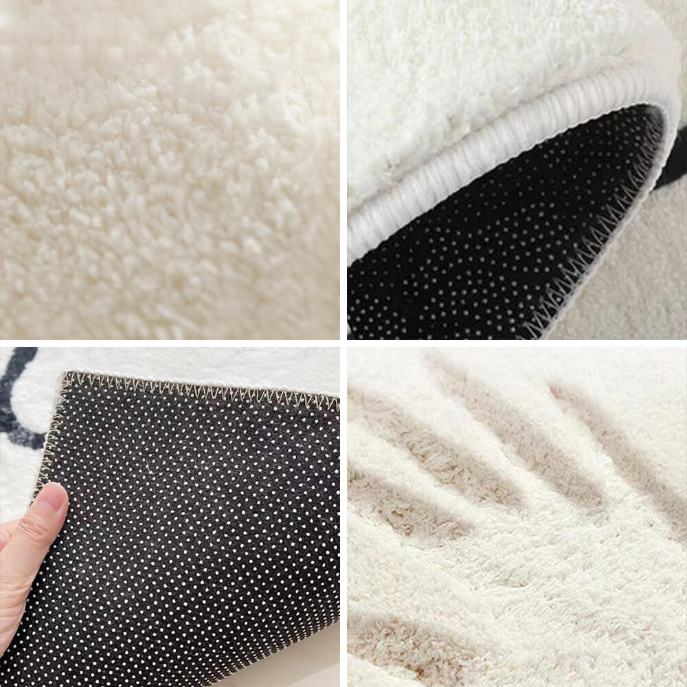 Plush Checkered Bedroom Area Rug Soft Rectangle Mat - Yeezlab