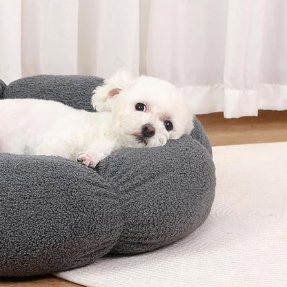Comfy Pet Bed with Floral Pattern & Washable Cover