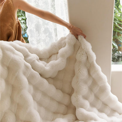 Luxurious Plush Double Layer Fake Fur Throw Blanket - Yeezlab