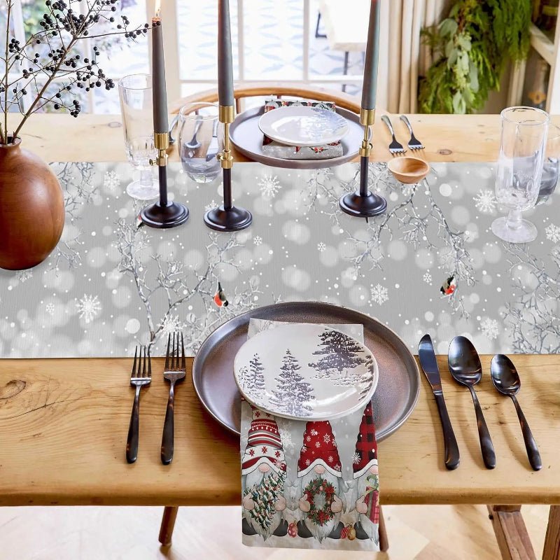 Holiday Snowflake Table Runner for Christmas Decoration