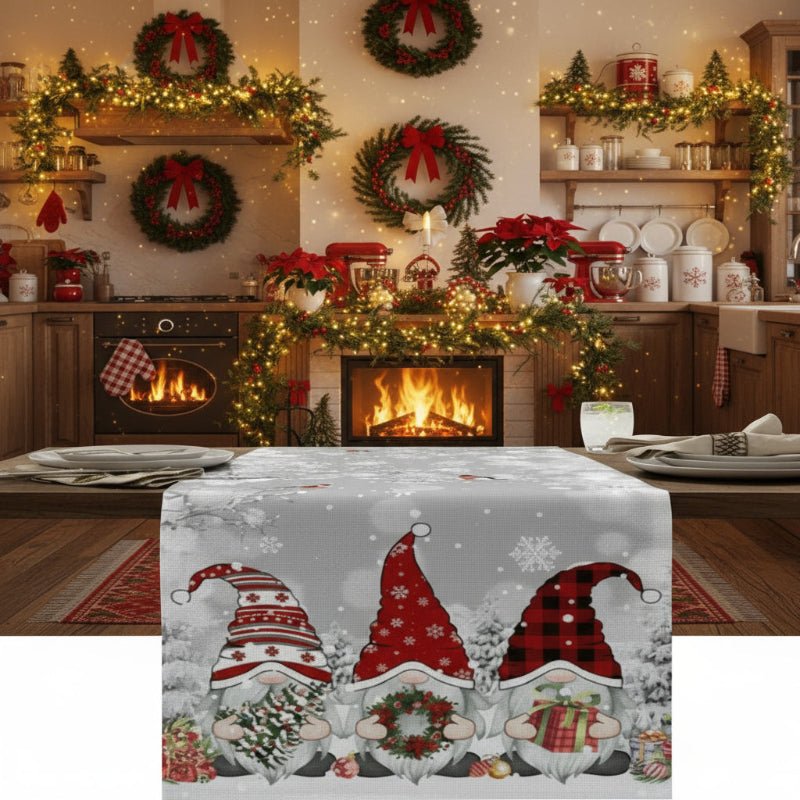 Holiday Snowflake Table Runner for Christmas Decoration