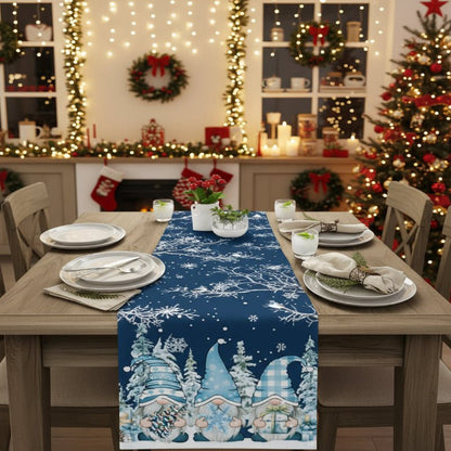 Holiday Snowflake Table Runner for Christmas Decoration