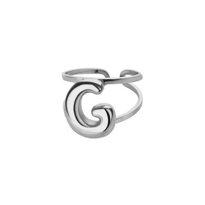 Personalized Open Circle Letter Initial Ring