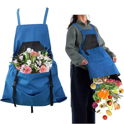 Gardening Apron with Tool Pockets – Adjustable Cross-Back Apron for Garden and Workshop