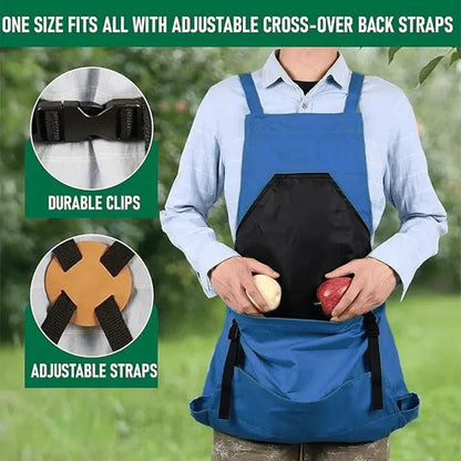 Gardening Apron with Tool Pockets – Adjustable Cross-Back Apron for Garden and Workshop