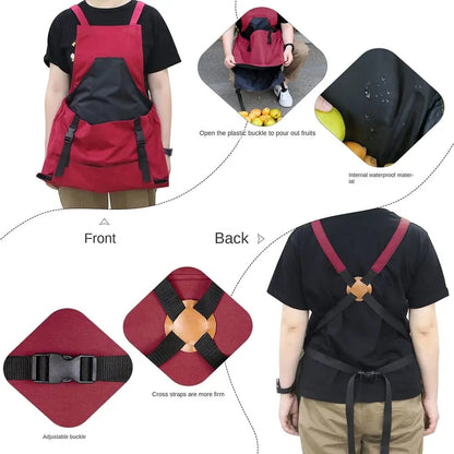 Gardening Apron with Tool Pockets – Adjustable Cross-Back Apron for Garden and Workshop