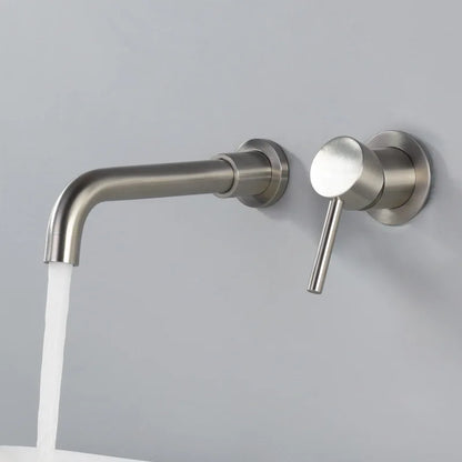 Stylish Wall Mount Basin Faucet with Brushed Nickel Finish - Yeezlab