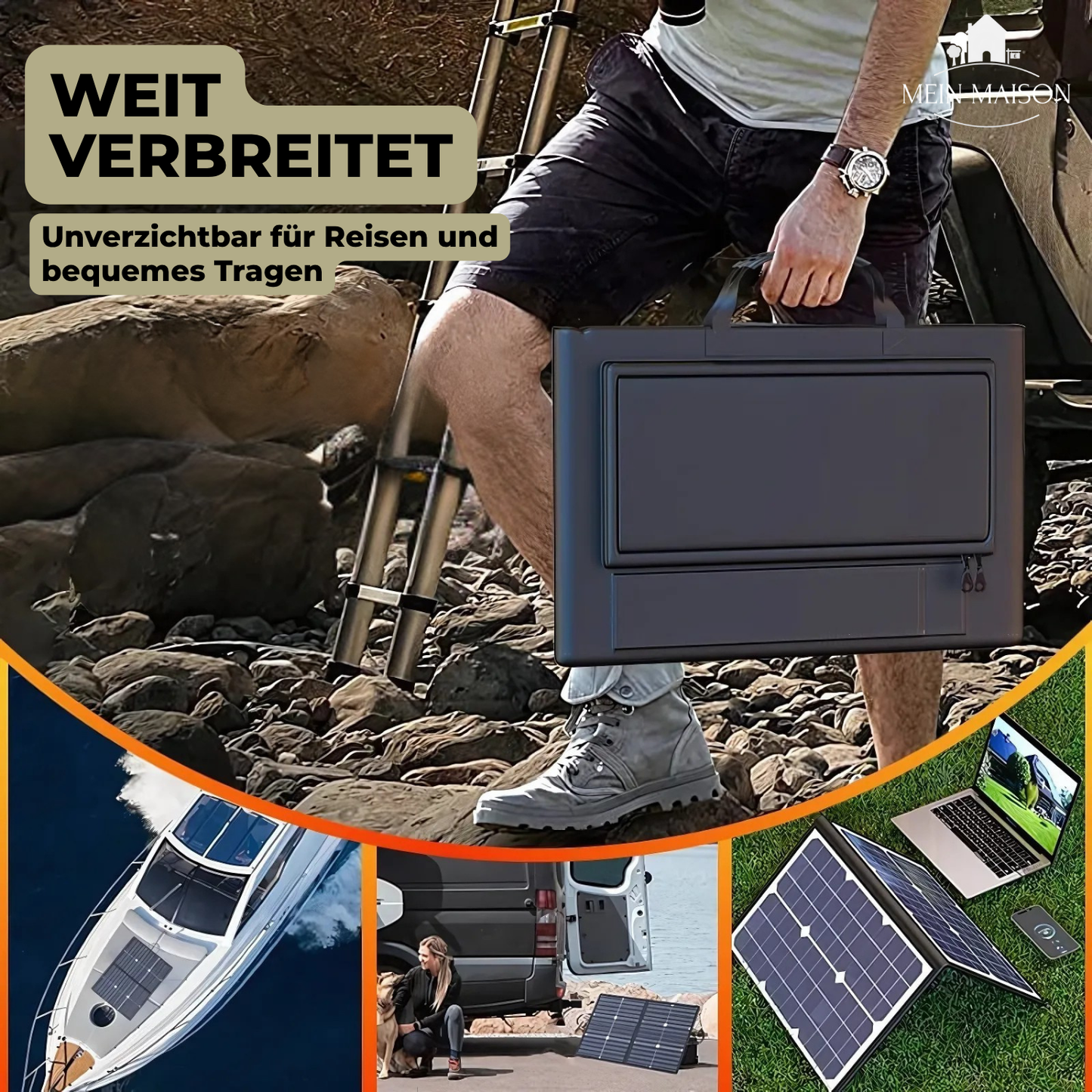 Portable 1000W Solar Power Kit for Camping and Outdoors