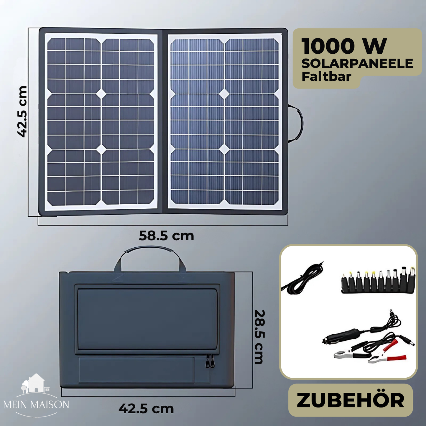 Portable 1000W Solar Power Kit for Camping and Outdoors