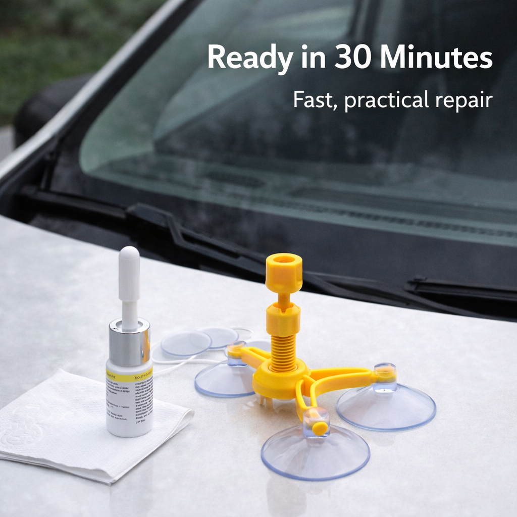 Glass Repair Kit for Windshield and Window Cracks
