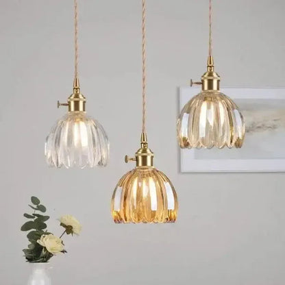 Stylish Glass Pendant Light in Floral Design