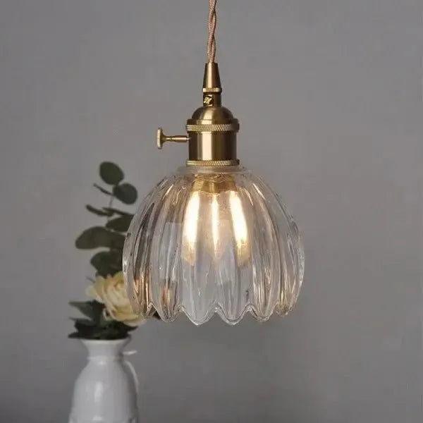 Stylish Glass Pendant Light in Floral Design