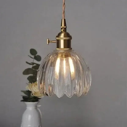 Stylish Glass Pendant Light in Floral Design