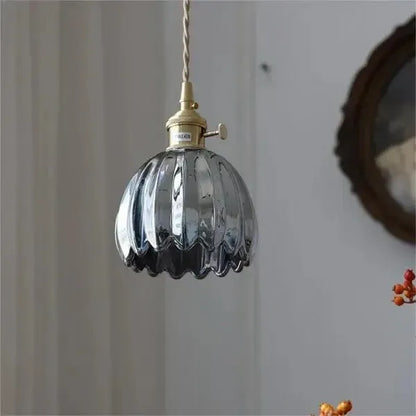 Stylish Glass Pendant Light in Floral Design