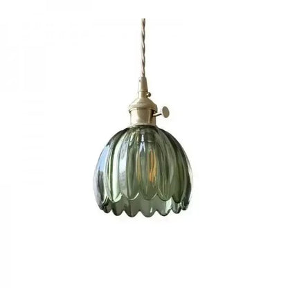 Stylish Glass Pendant Light in Floral Design - Yeezlab