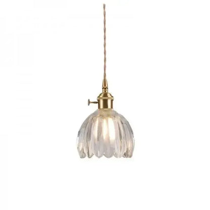 Stylish Glass Pendant Light in Floral Design