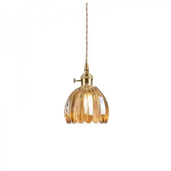 Stylish Glass Pendant Light in Floral Design