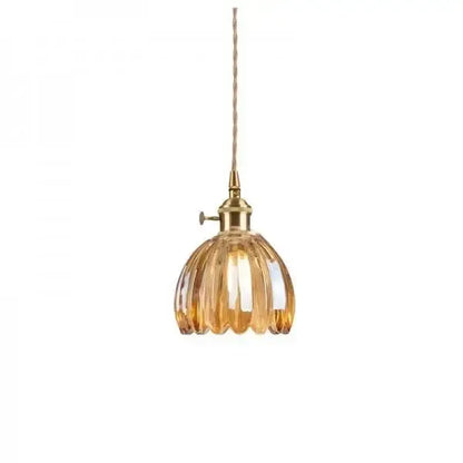 Stylish Glass Pendant Light in Floral Design