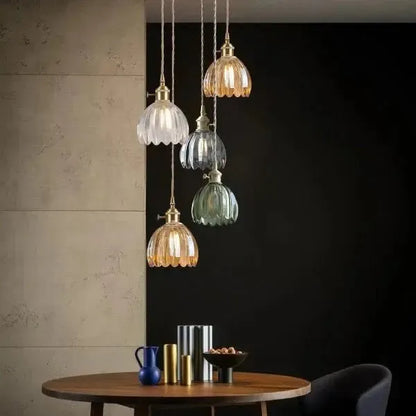 Stylish Glass Pendant Light in Floral Design