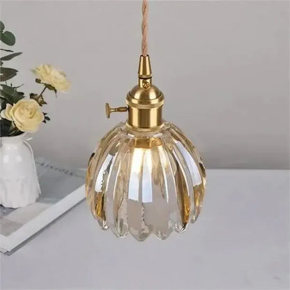 Stylish Glass Pendant Light in Floral Design
