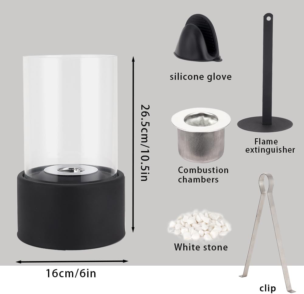 Clean Burning Glass Tabletop Bio Ethanol Fireplace