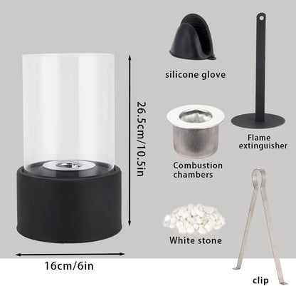 Clean Burning Glass Tabletop Bio Ethanol Fireplace