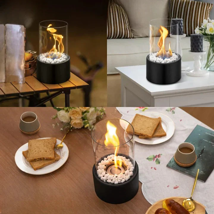 Clean Burning Glass Tabletop Bio Ethanol Fireplace