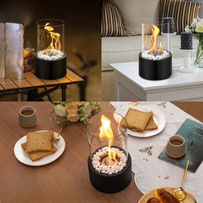 Clean Burning Glass Tabletop Bio Ethanol Fireplace