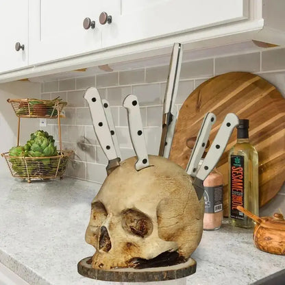 Dark Skull Kitchen Knife Block - Yeezlab
