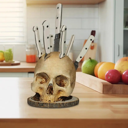 Dark Skull Kitchen Knife Block
