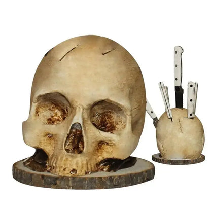 Dark Skull Kitchen Knife Block