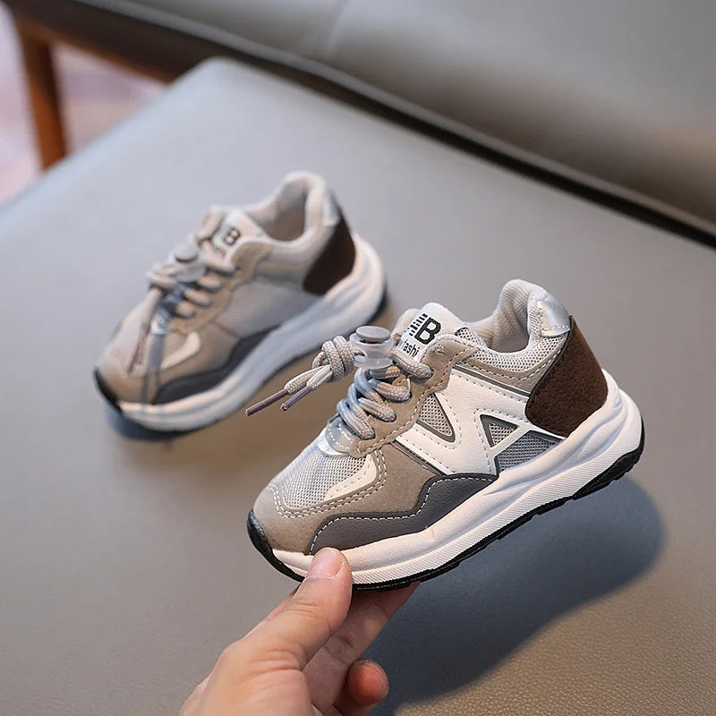 Kids Gray Fashion Sneakers