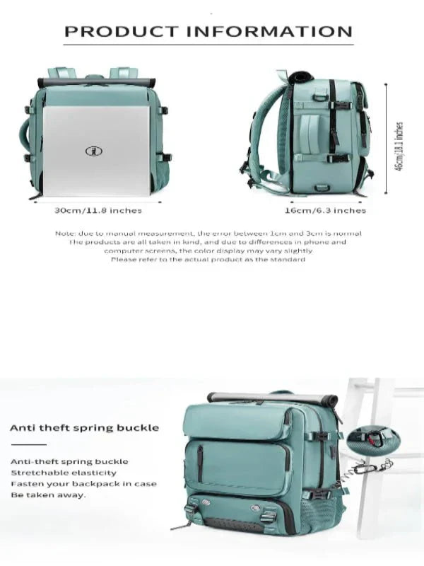 Extra Large Water Resistant Hiking Backpack with USB Charger