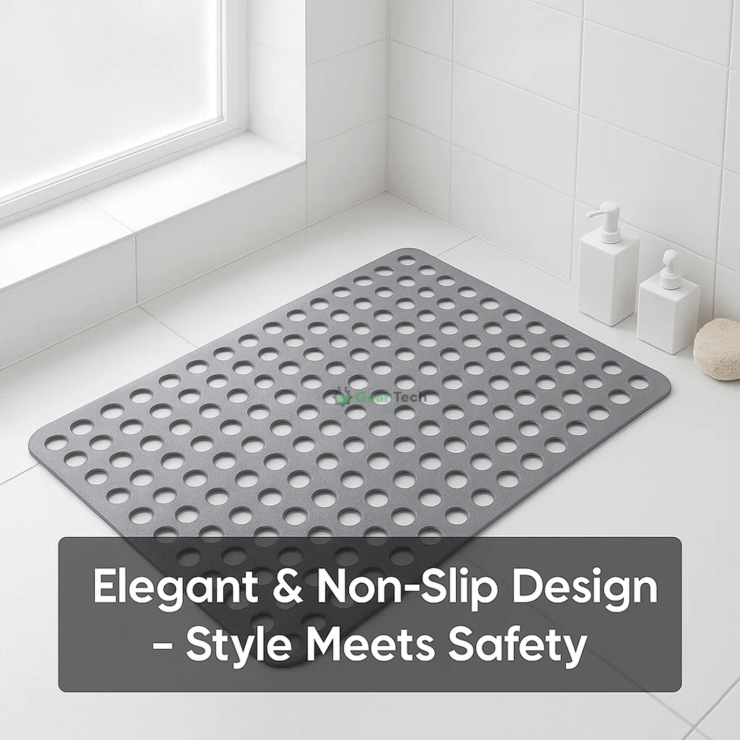 Non Slip Shower Mat | Mildew Resistant & Soft Bathroom Mat - Yeezlab