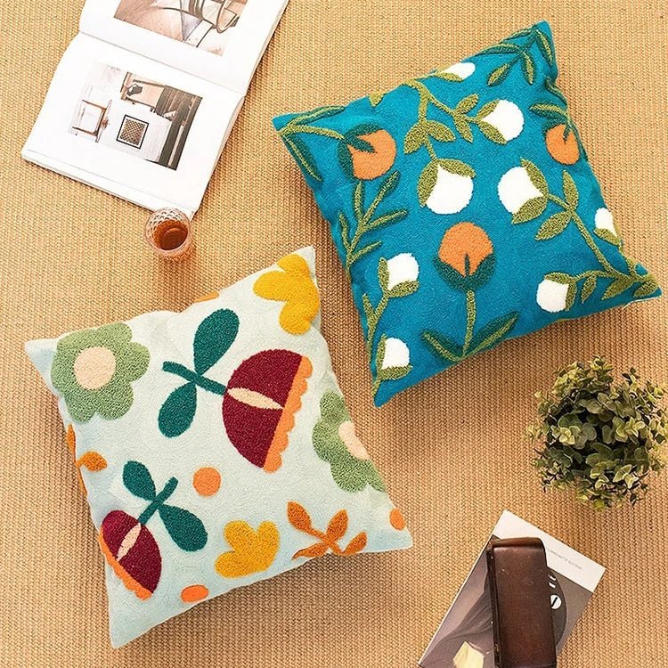 Natural Floral Throw Pillows